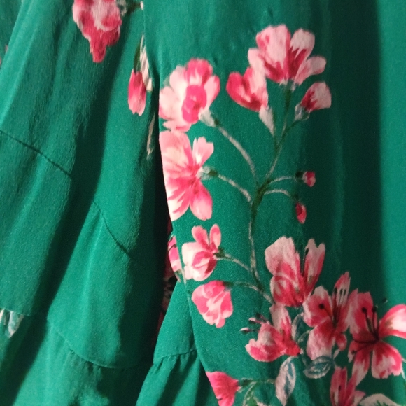 SEZANE Green Floral Silk ANNA Blouse 42 - Picture 6 of 9